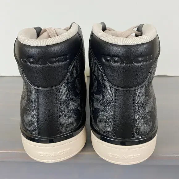 Coach Clip High Top Men’s Sneaker Charcoal Black G5385 Size 10D NWOB - Picture 6 of 11